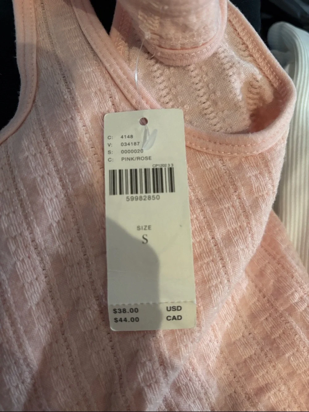 Anthropologie Blush Ribbed Tank Top - Picture 3 of 3